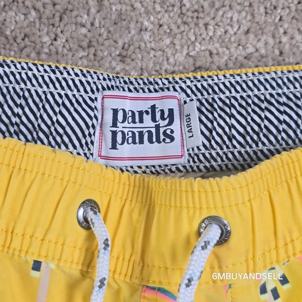 Party Pants Mens Yellow Gettin Slothed Swim Trunks Shorts P12311115 Large